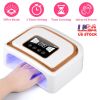 120W LED UV Nail Lamp with 3 Timer Setting Auto Sensor Rechargeable LED Gel Nail Dryer for Fingernail and Toenail Fast Polish Curing for Salon Home Pr