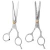 Professional Hair Cutting Scissors Set Hairdressing Salon Barber Shears Scissors w/ PU Leather Case