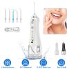 Portable Water Dental Flosser Cordless Rechargeable Dental Oral Irrigator IPX7 Waterproof Teeth Cleaner with 5 Modes 5 Nozzles 10.14oz Detachable Wate
