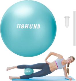 Pilates Ball, 9 Inch Small Exercise Soft Workout Yoga Ball with Exercise Guide, for Home Gym Yoga, Pilates, Core Training, Workout, Balance, Stability (Color: Teal)