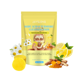 Jaysuing Kojic Acid Turmeric Exfoliating Cleansing Pad Gently Cleanses The Skin And Exfoliates The Skin, Gently Purifying And Soothing The Skin (Option: 3pcs)