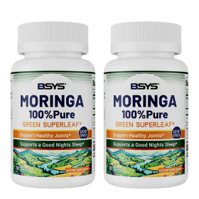 BSYS Moringa Capsules  Antioxidant & Anti-Inflammatory Support  Blood Sugar Health Aid  Cholesterol Balance Formula  Heart Wellness Support  Immu (Option: Two bottles)